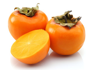 Half persimmon and Two Persimmons