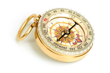 old styled, gold compass