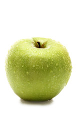 Ripe green apple isolated on white