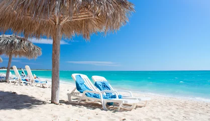 Keuken foto achterwand Caraïben Beautiful tropical beach at the Caribbean island with white sand
