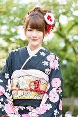 Beautiful japanese kimono woman