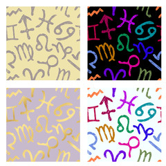 Repeating Star Signs Background