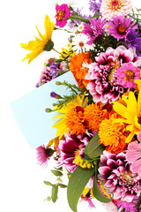 beautiful bouquet of bright flowers close-up