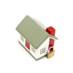 miniature house with lock