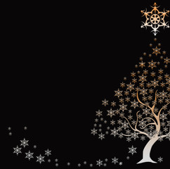 beautiful Christmas tree with stars