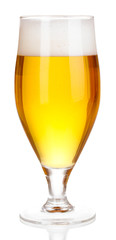 Glass of beer isolated on white