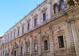 Fototapeta na wymiar Pałac w prowincji Lecce w Apulii we Włoszech
