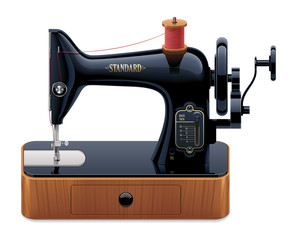 Vector retro sewing machine