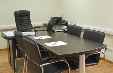Office of a manager, ready for meeting