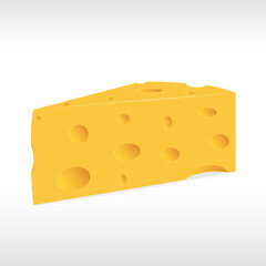 piece of yellow porous cheese with holes