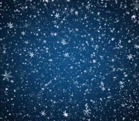 The winter background, falling snowflakes