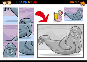 Cartoon seal puzzle game