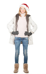 frau mit weihnachtsmütze