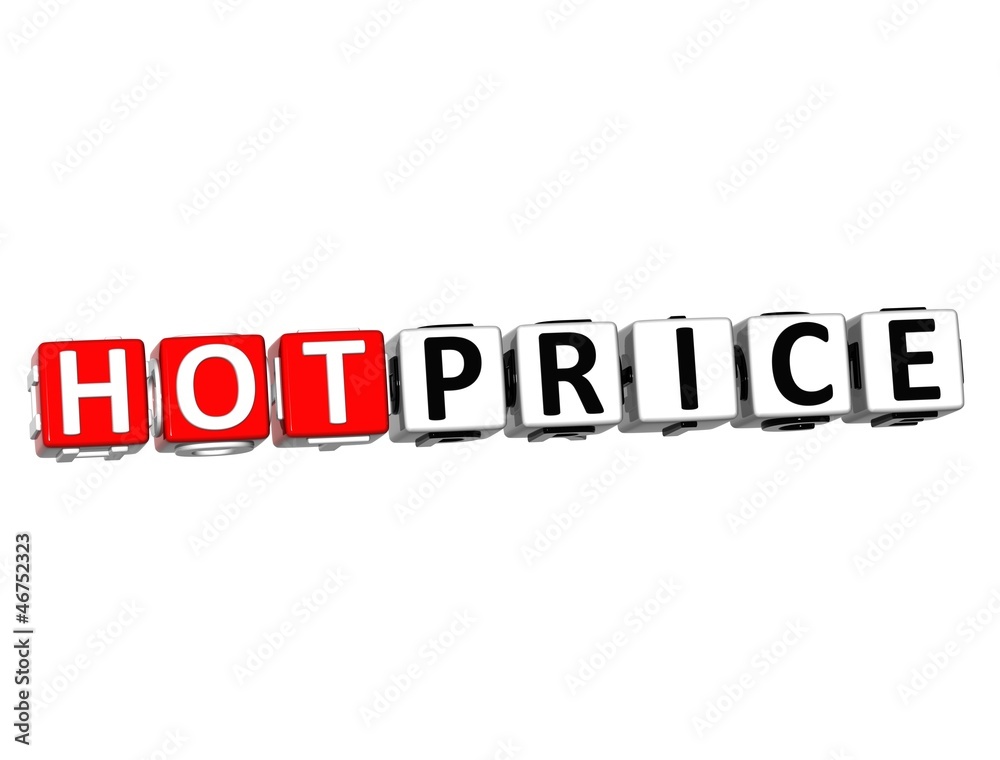 Poster 3d hot price button click here block text