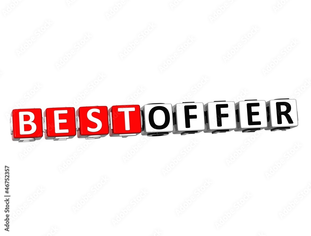 Poster 3d best offer button click here block text
