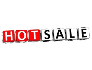 Fototapeta premium 3D Hot Sale Button Click Here Block Text