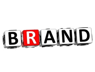 Fototapeta premium 3D Brand Button Click Here Block Text