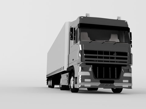 truck isolated on gray