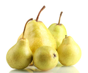 Juicy flavorful pears isolated on white
