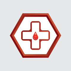 First aid medical button .