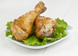 Appetizing fried chicken legs