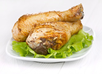 Appetizing fried chicken legs