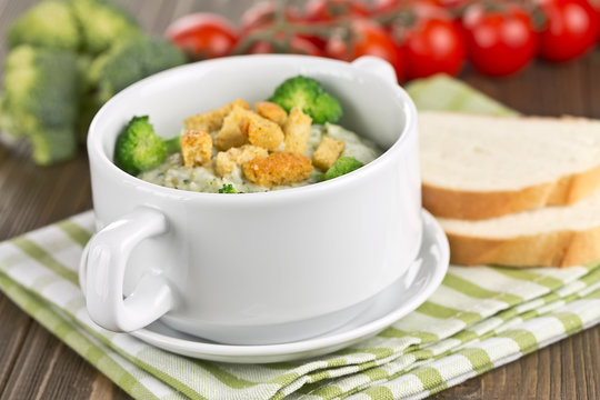 thick vegetable soup with broccoli