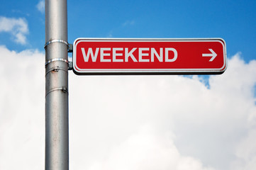 Street sign - weekend