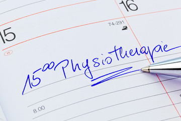 Eintrag im Kalender: Physiotherapie