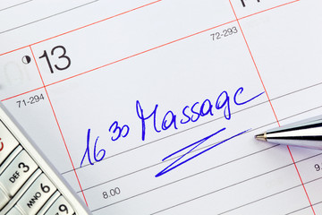 Eintrag im Kalender: Massage