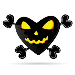 sweet and cute pumpkin in the heart vector