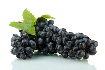 ripe sweet grapes isolated on white.