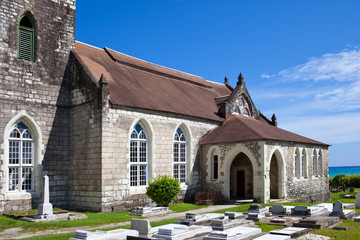 Fototapeta na wymiar Starożytna kolonialny kościół. Jamajka