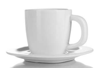 A cup of strong coffee isolated on white
