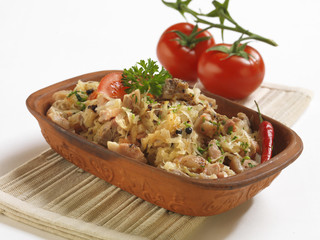 Bavarian knuckle with cabbage