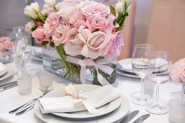 Detail of an elegant dinner setting