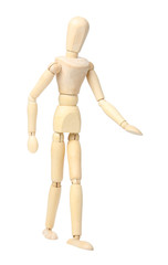 Wooden dummy  isolated on a white background