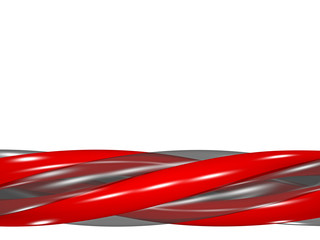 verdrehtes Seil rot und schwarz/durchsichtig - 3D