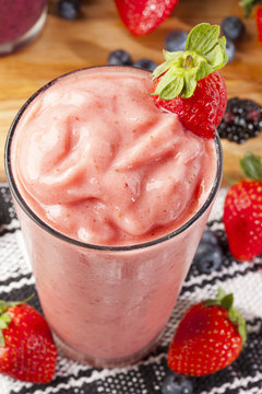 Fresh Organic Strawberry Smoothie