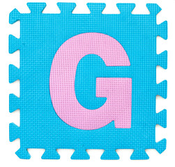 Rubber alphabet G isolated