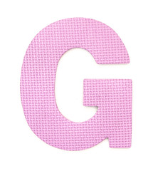 Rubber alphabet G isolated