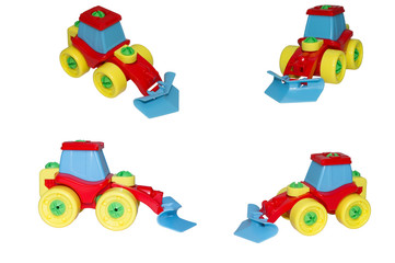 Obraz premium Toy, the bulldozer for snow cleaning.