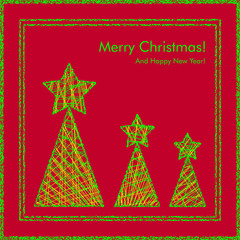 red and green christmas card