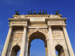 Fototapeta na wymiar Arch Pokoju Mediolan, Lombardia, Włochy