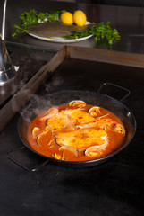 Hake in cider sauce