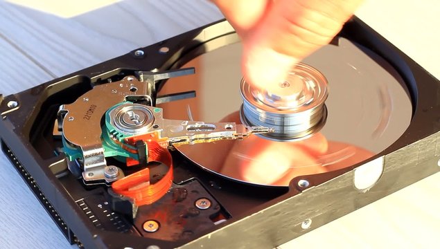 Water damaged hard disk drive - Inside of the HDD