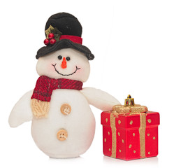 snowman and New Year Year gift box