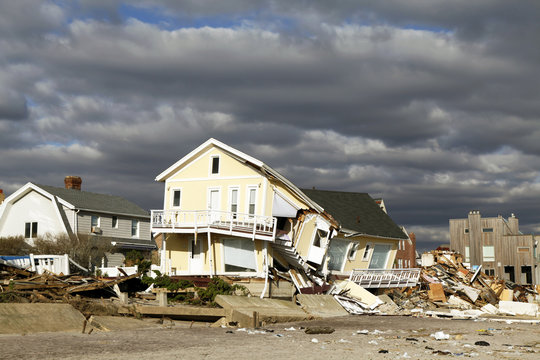 Fototapeta Hurricane Sandy desrtruction