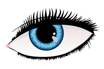 Woman eye of blue color