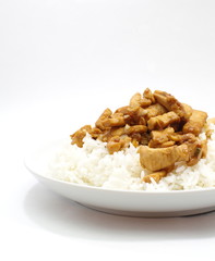 Fried chicken with garlic and pepper , Thai food